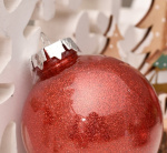 Kerstballen 30st, Glitter Rood