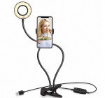 Ringlamp 9cm met flexibele standaard en gsm-houder Ringlamp 9cm met flexibele standaard en gsm-houder