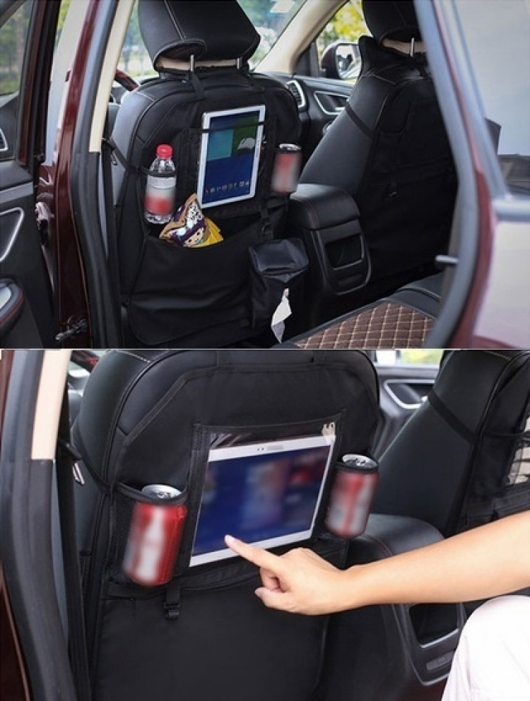 Kickcover met opbergvak, ophanghaak voor aan de auto, Zwart