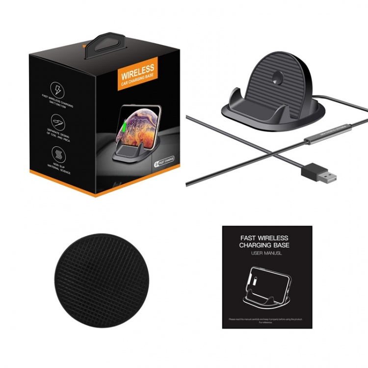 Qi snellaadstandaard voor smartphone, zwart Qi snellaadstandaard voor smartphone, zwart