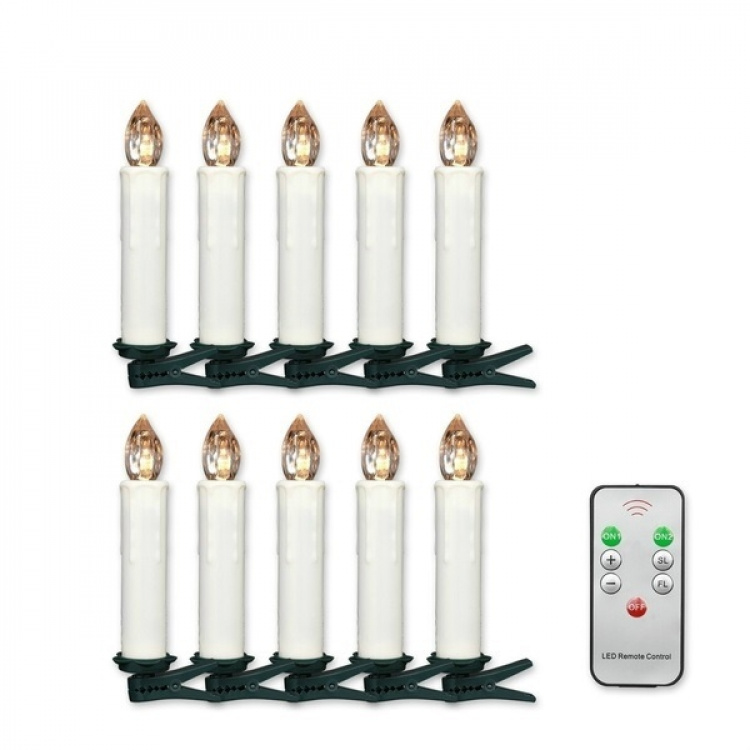 Kerstboomverlichting, Draadloze LED-lampjes, 10 stuks Kerstboomverlichting, Draadloze LED-lampjes, 10 stuks