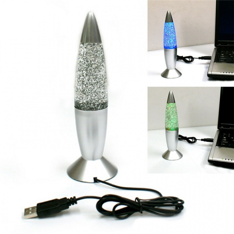 Lava lamp met glitter, licht in verschillende kleuren. Lava lamp met glitter, licht in verschillende kleuren.