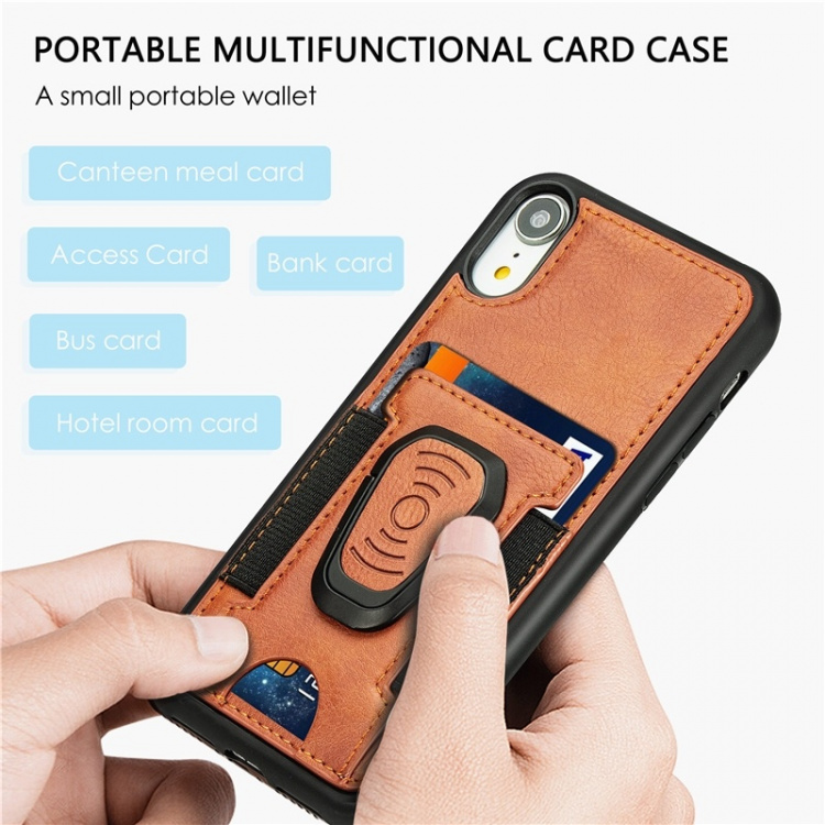 Telefoonhoesje met ringhouder voor iPhone 12 mini, Bruin Telefoonhoesje met ringhouder voor iPhone 12 mini, Bruin