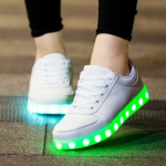 LED Sneakers met veters, maat 36, Wit