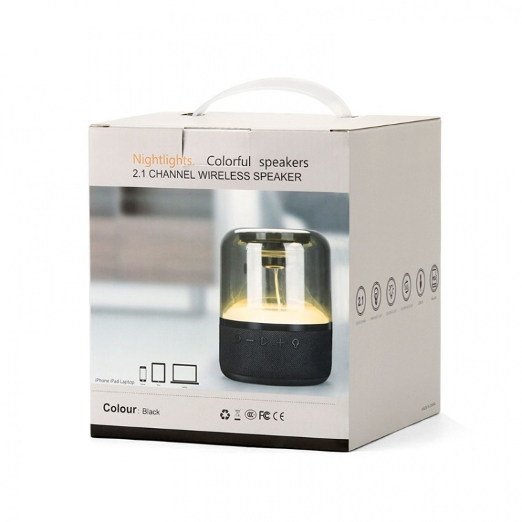 Luidspreker TRANSPARENT SMOKE met stoffen paneel & meerkleurige LED Luidspreker TRANSPARENT SMOKE met stoffen paneel & meerkleurige LED