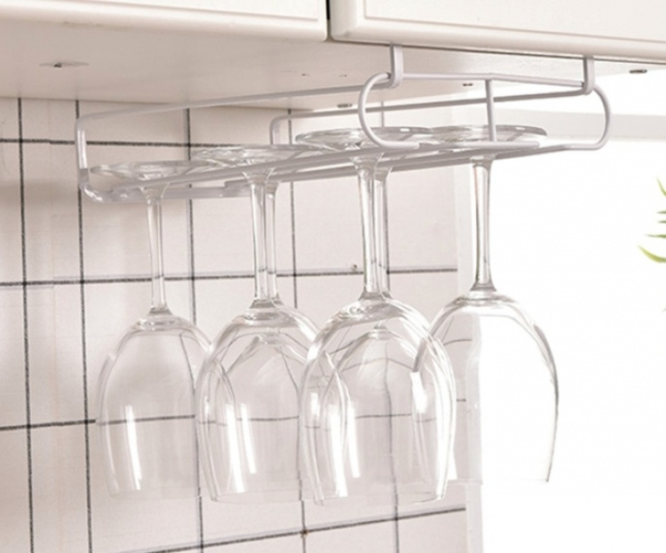 Metalen wijnglashouder voor 6 glazen, Wit