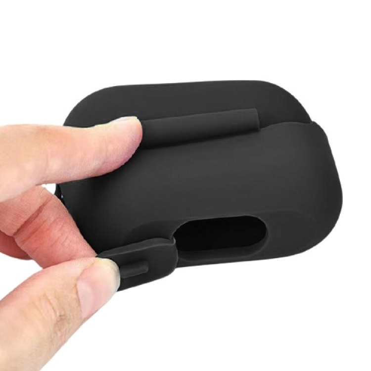 Siliconen schaal met haak voor Airpods Pro, Zwart Siliconen schaal met haak voor Airpods Pro, Zwart