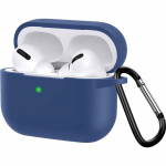 Siliconen schaal met haak voor Airpods Pro, Blauw Siliconen schaal met haak voor Airpods Pro, Blauw