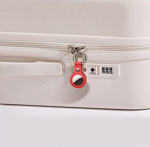 PU-lederen hoesje met sleutelhanger voor Airtag, Rood