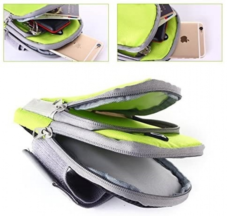 Ruime armtas met koptelefoonaansluiting, Groen Ruime armtas met koptelefoonaansluiting, Groen