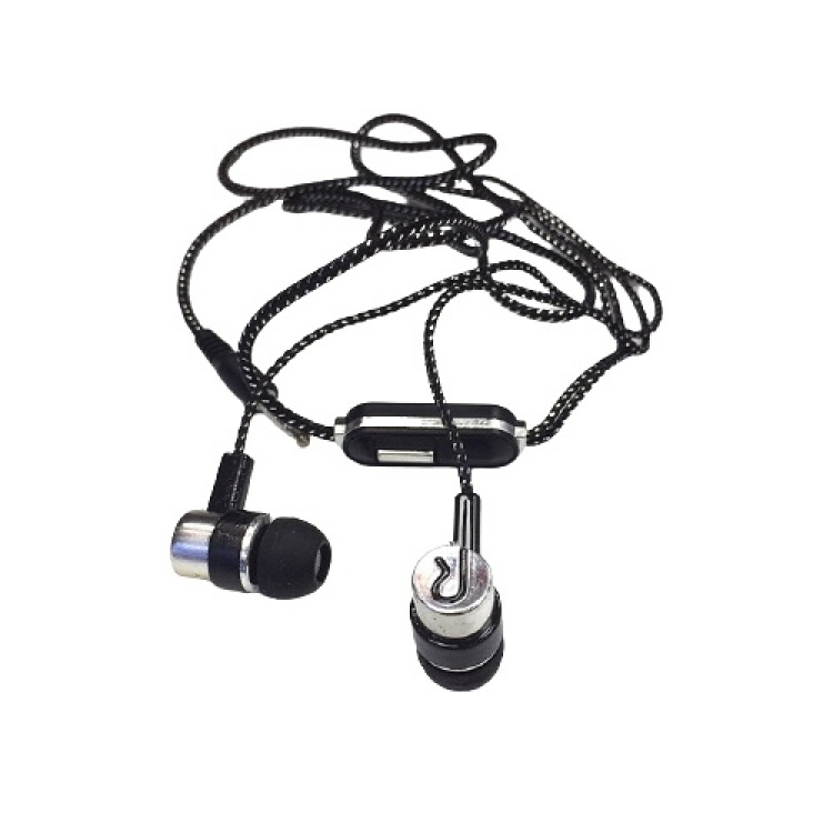 In-ear koptelefoon met microfoon, Zwart/Zilver In-ear koptelefoon met microfoon, Zwart/Zilver
