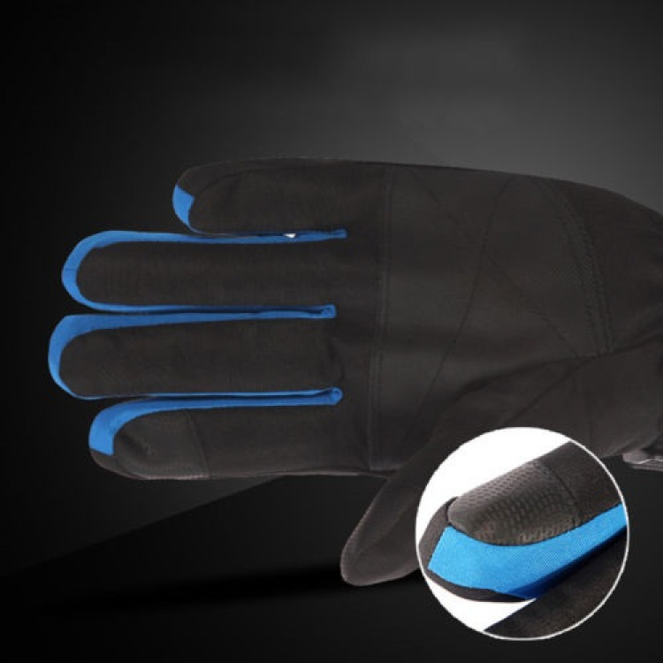 Waterdichte skihandschoenen, blauw/zwart, maat L