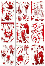 Bloederige muurdecoraties met Halloweenmotieven, 30x20 Bloederige muurdecoraties met Halloweenmotieven, 30x20