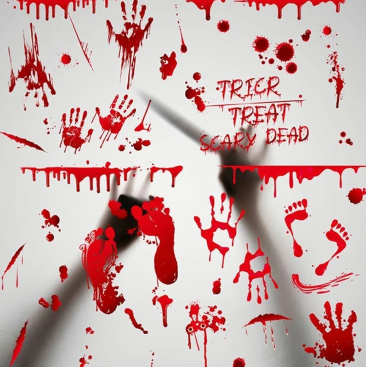 Bloederige muurdecoraties met Halloweenmotieven, 30x20 Bloederige muurdecoraties met Halloweenmotieven, 30x20