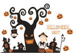 Wanddecoratie met Halloween-motief, Enge boom 60x90cm Wanddecoratie met Halloween-motief, Enge boom 60x90cm