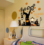 Wanddecoratie met Halloween-motief, Enge boom 60x90cm Wanddecoratie met Halloween-motief, Enge boom 60x90cm