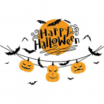 Wanddecoratie met Halloween-motief, Happy Halloween 60x45cm