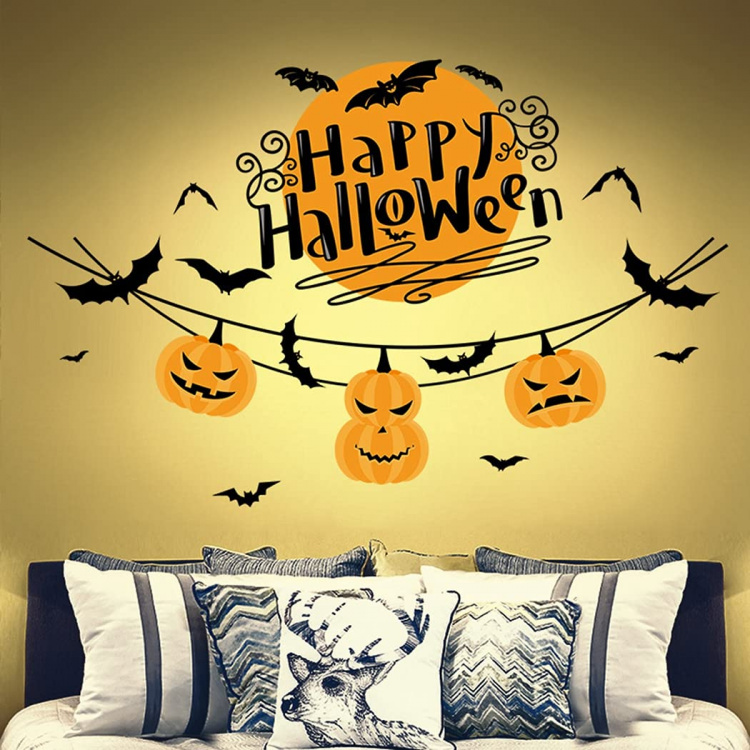 Wanddecoratie met Halloween-motief, Happy Halloween 60x45cm