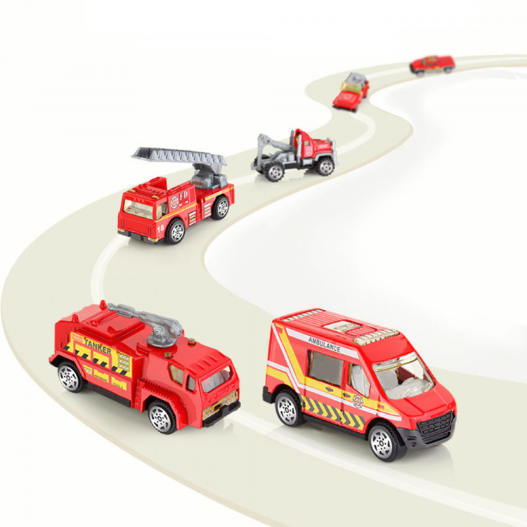 Set van 6 brandweerauto\'s inclusief brandweerauto