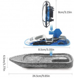 3-in-1 radiografisch bestuurbaar terreinvoertuig 2,4 G - drone, boot, auto 4-assig, blauw/grijs 3-in-1 radiografisch bestuurbaar terreinvoertuig 2,4 G - drone, boot, auto 4-assig, blauw/grijs