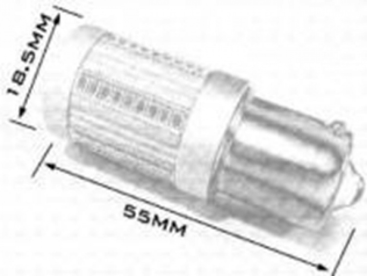 Canbus LED-lamp, 1157-66SMD, 1300±10lm, Rood