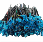 Geïsoleerde platte stekkerhuls met kabel 13cm, 100 stuks