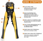 Kabelstripper, wire cutter en krimptang, 3-in-1