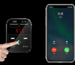 2-in-1 FM-zender met dubbele USB-aansluitingen, display en knoppen, zwart 2-in-1 FM-zender met dubbele USB-aansluitingen, display en knoppen, zwart