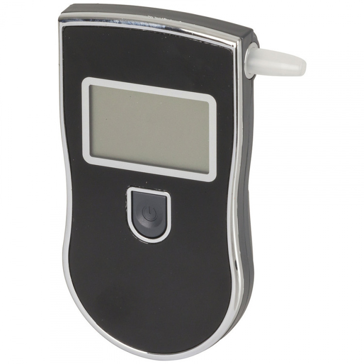 Compact alcoholmeter voor onder andere auto met LCD-scherm, Zwart/Zilver