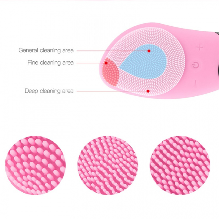 Vibrerende gezichtsreiniger van siliconen, Roze