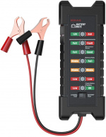 Accutester voor voertuigen met LED-display, 12V/10mA, 24V/30mA