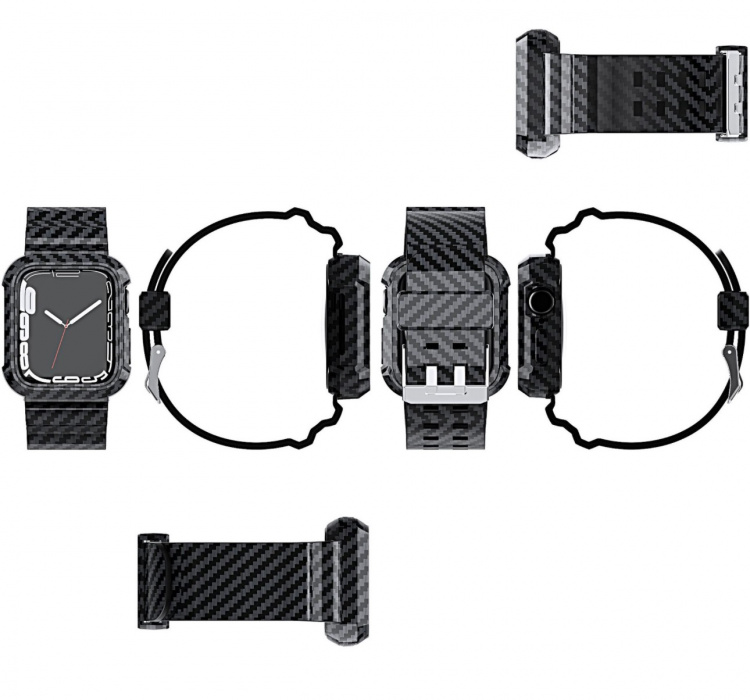 Vervangende band voor Apple Watch 42/44/45mm, Zwart Vervangende band voor Apple Watch 42/44/45mm, Zwart