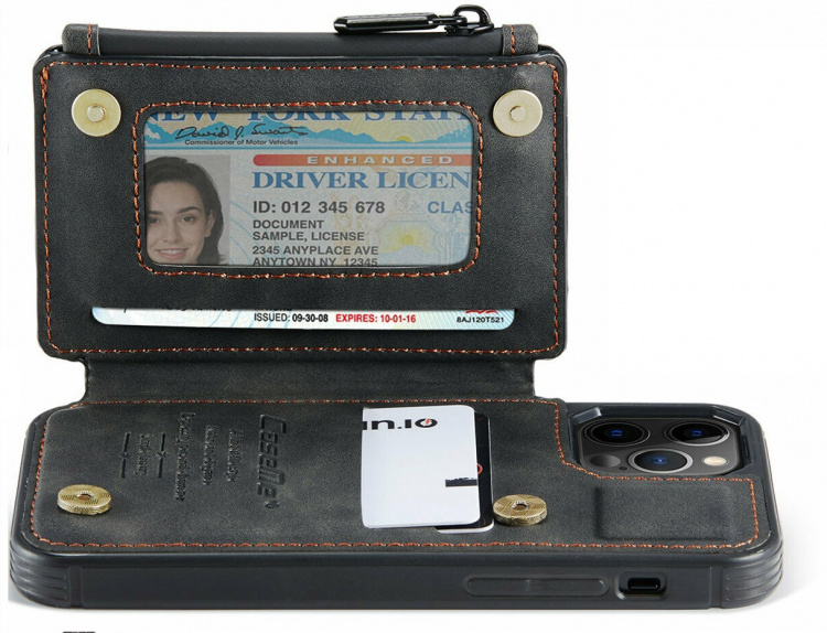 Portemonneehoes voor iPhone 13 Pro, Zwart