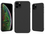 Mobilhoesje voor iPhone 13 Pro met koolstofvezel look, Zwart
