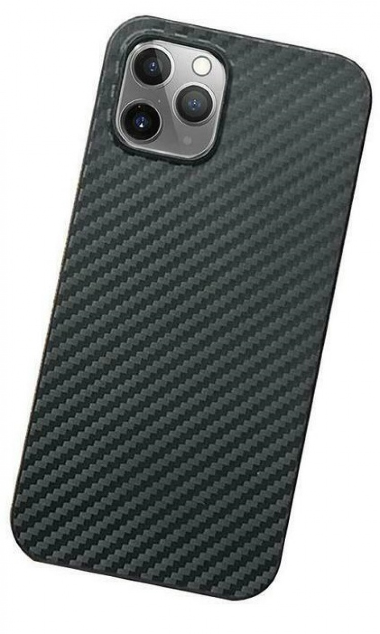 Mobilhoesje voor iPhone 13 Pro met koolstofvezel look, Zwart