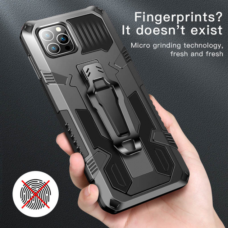 Duurzame hoes met standaard voor iPhone 13, zwart