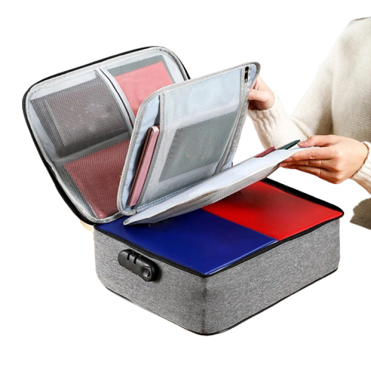 Meerlaagse documentenopbergmap, grijs Meerlaagse documentenopbergmap, grijs