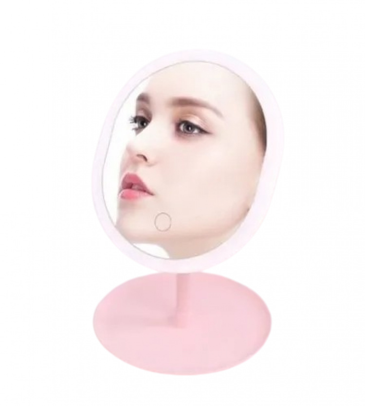 Oplaadbare Led Touch Kaptafelspiegel met standaard Oplaadbare Led Touch Kaptafelspiegel met standaard