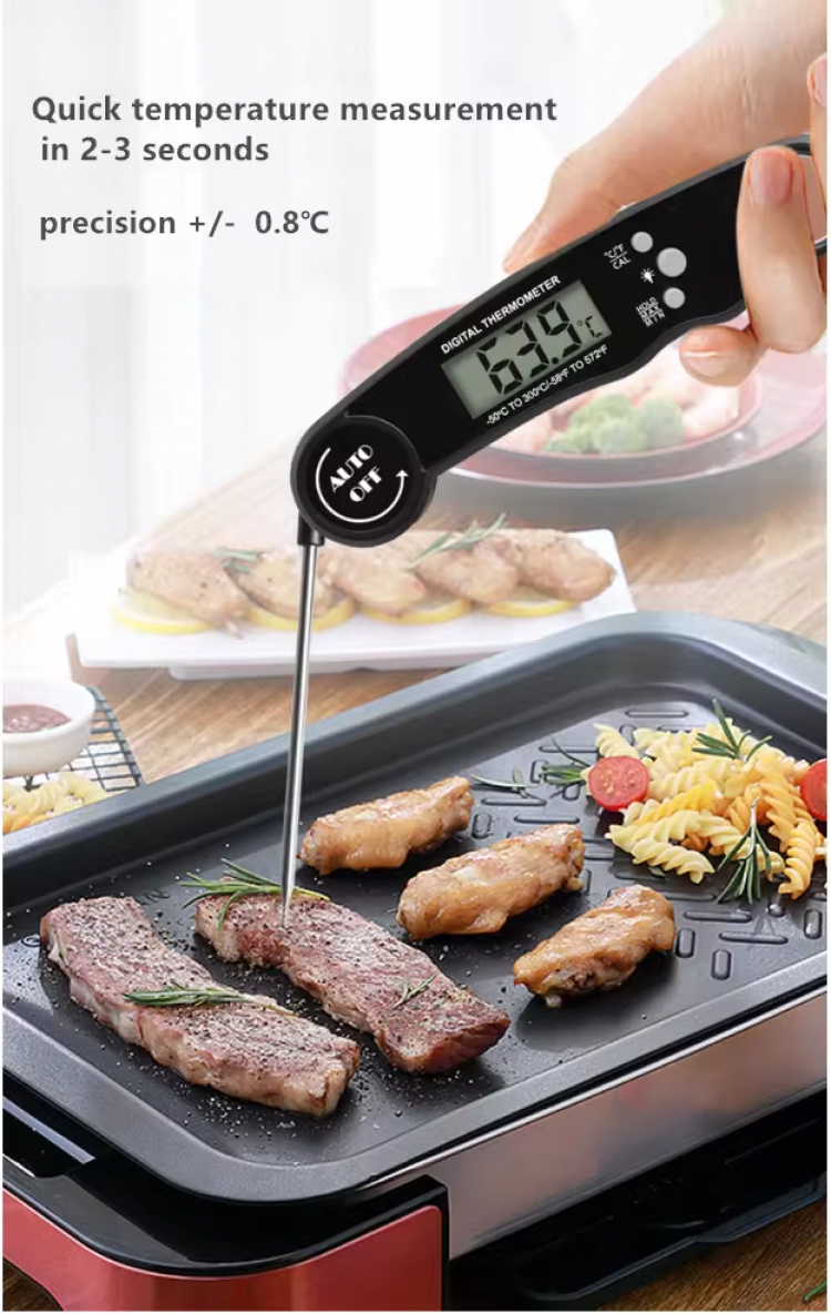 Vleesthermometer, zwart