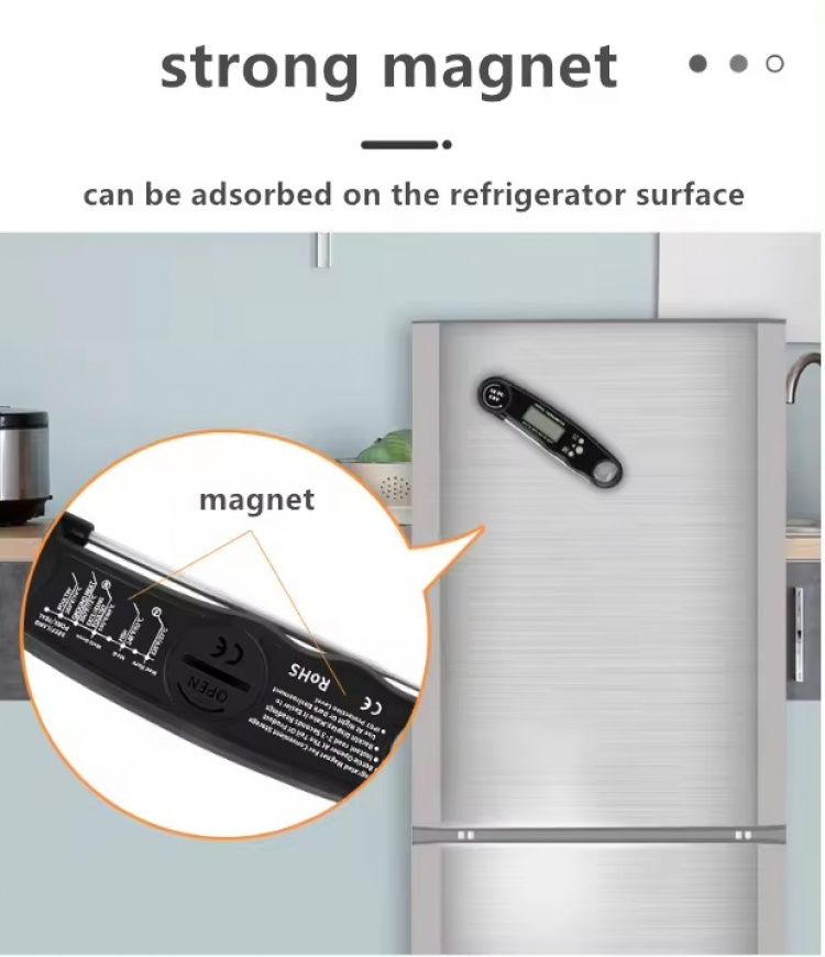 Vleesthermometer, zwart