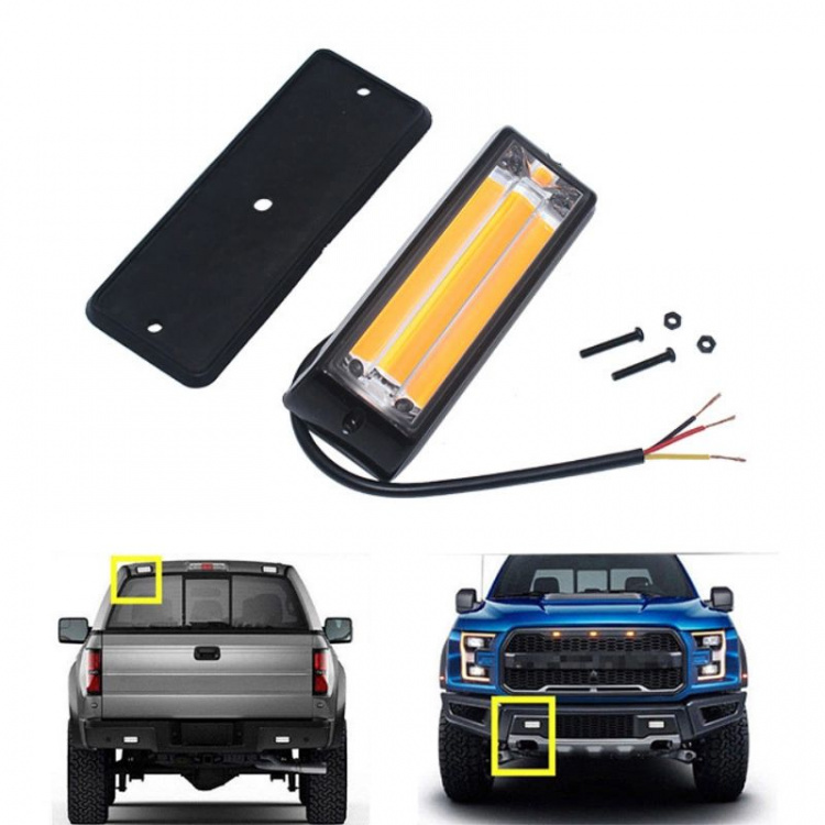 Knipperlicht CoB LED voor auto 12-24V, rood licht Knipperlicht CoB LED voor auto 12-24V, rood licht