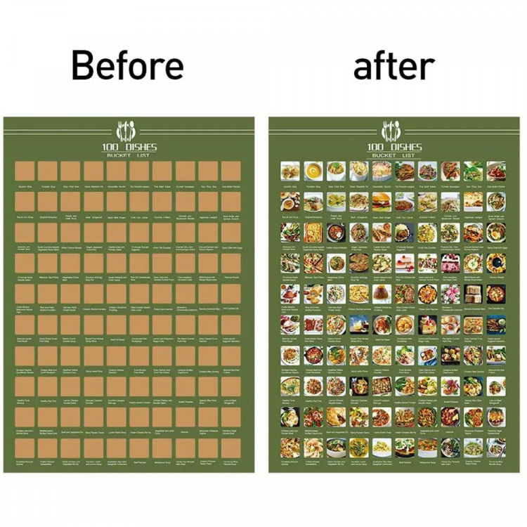 100 Gerechten Bucket List Poster 100 Gerechten Bucket List Poster