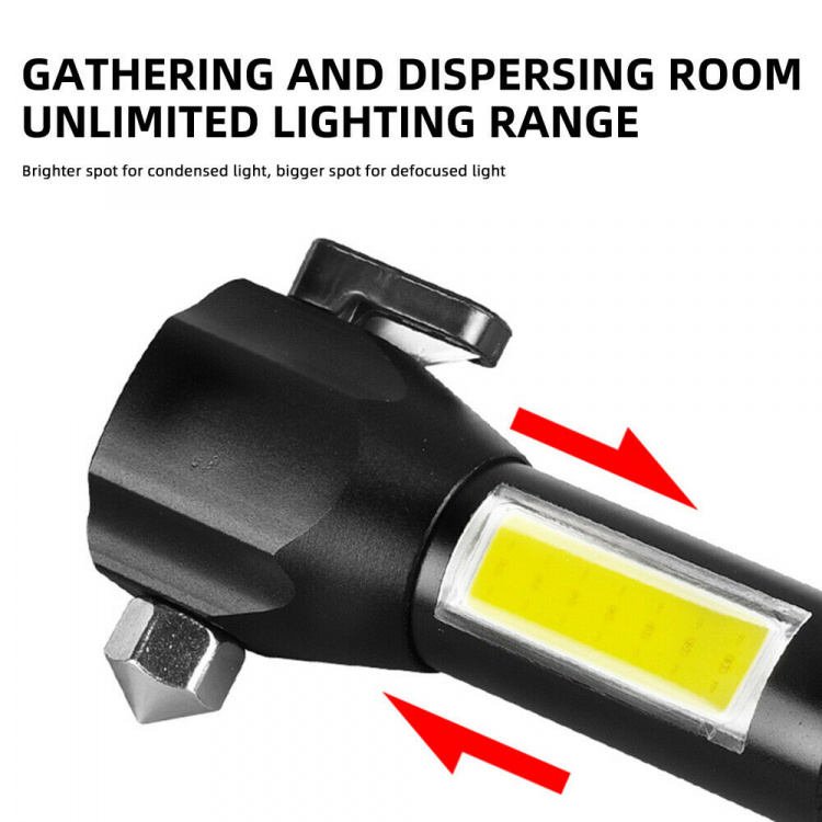 Zaklamp met noodhamer