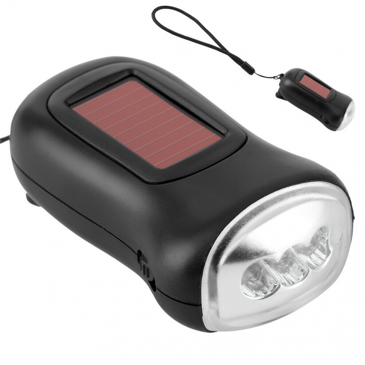 Handbediende LED-zaklamp, Zwart