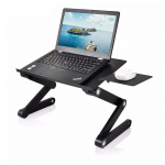 Multifunctioneel laptopbureau met ingebouwde koelventilatoren, Zwart