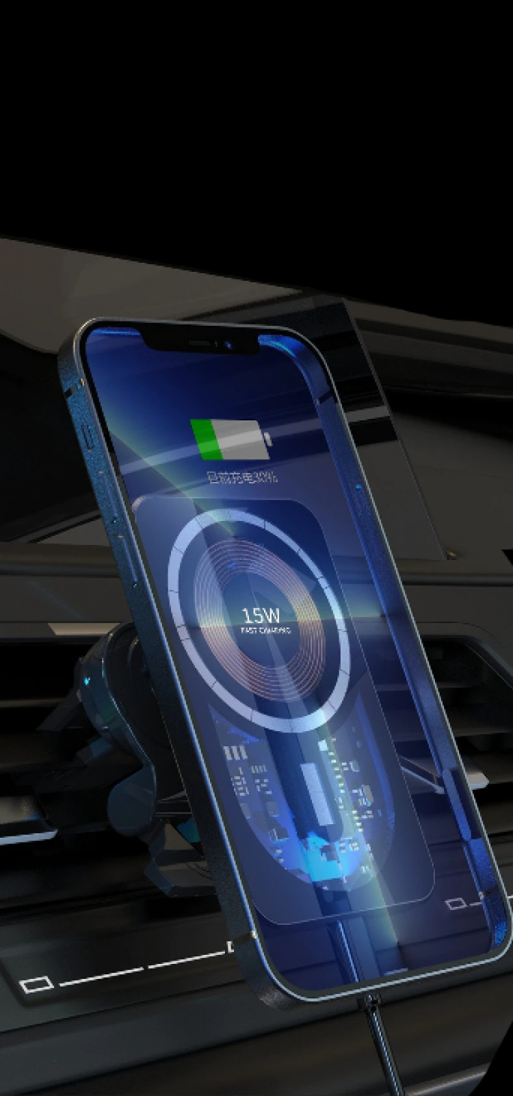 Draadloze oplaadhouder voor Auto iPhone 14, 15W