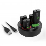 4 in 1 Batterijlader Inclusief 4x Batterijen voor Xbox One & Xbox Series X/S