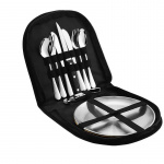 Tallrikset med Bestick & Väska för Camping