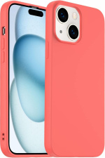 Siliconen hoesje voor iPhone 15 Pro, koraal