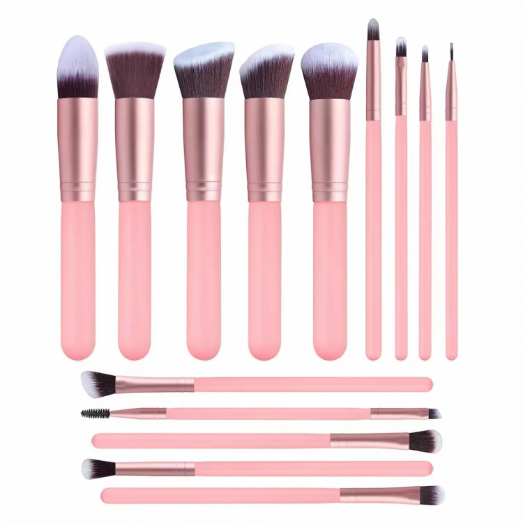 Set van 14 Make-up kwasten, Roze Set van 14 Make-up kwasten, Roze